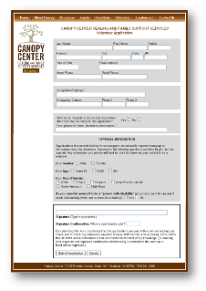 Picture of Canopy Center on-line job application